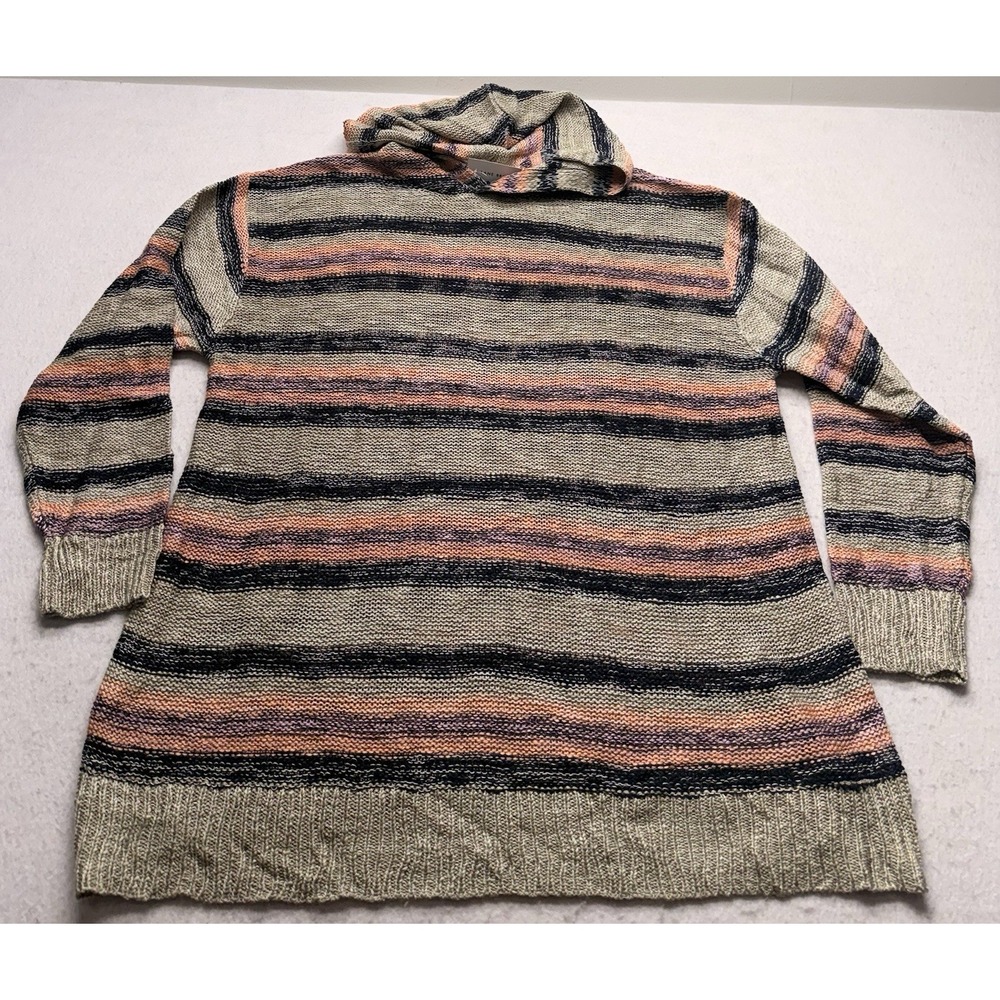Lane Bryant Sweater Hoodie Plus Size 14/16 Multicolor Striped Knit Pullover NWT